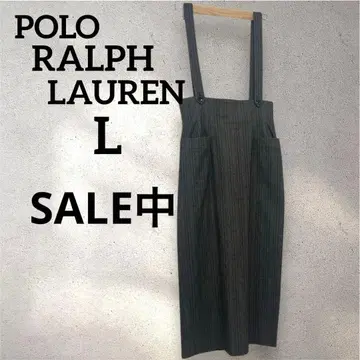 새상품급 랄프 로렌 오버롤 스커트 타이트 스커트 스트라이프 그레이 11