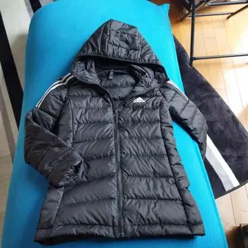 adidas 후드 부착 다운 자켓 블랙