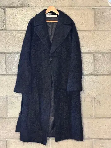 [ 새상품급 ] 블랙 모헤어 롱 코트 Perry Ellis