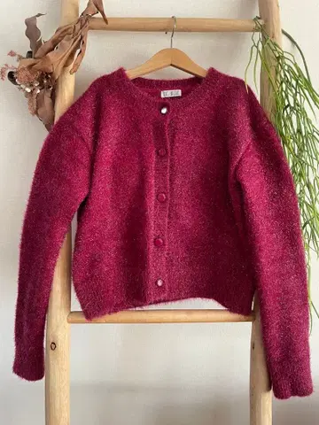 EDIT FOR LULU 버건디 긴팔 가디건
