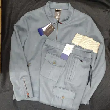 지 스테이지 자켓 팬츠 세트 라이트 블루