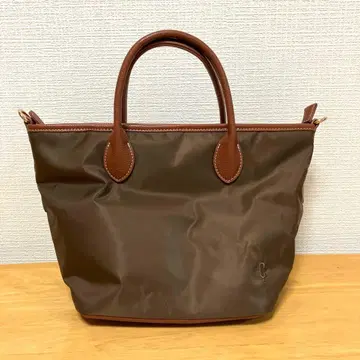 [ 새상품 ] 모노콤사 나일론 미니 토트 백 브라운