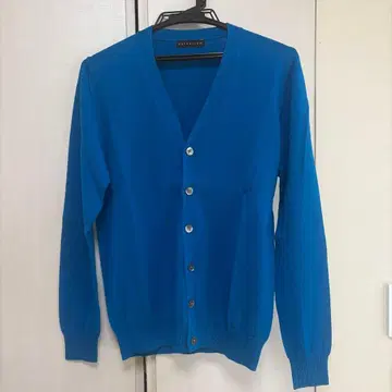 ESTNATION 파랑 터콰이즈 블루 V넥 가디건