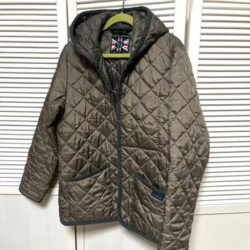 라벤햄 퀼팅 자켓 후드 부착 38 카키