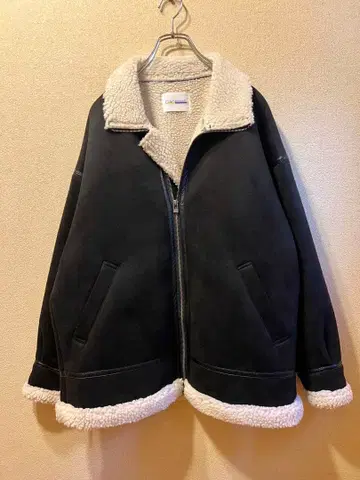 [ CIAOPANIC ] 페이크 무스탕 보아 자켓 블루종 블랙 M