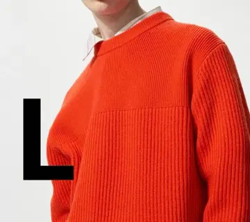 유니클로 jw anderson 리브 크루넥 스웨터 사이즈 L