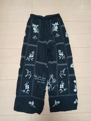 todayful 자수 패치워크 트라우저