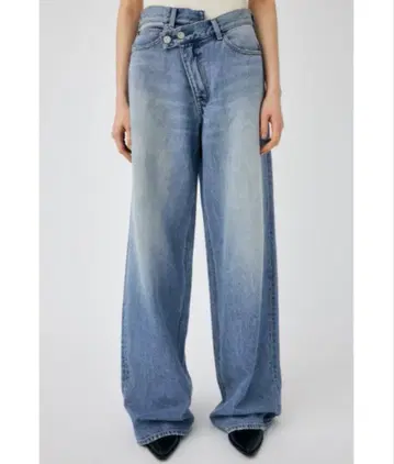 moussy CROSS WAIST WIDE STRAIGHT LBLUE