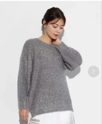 SCOTCLUB(스콧 클럽) 라메 볼륨 니트 (실버)