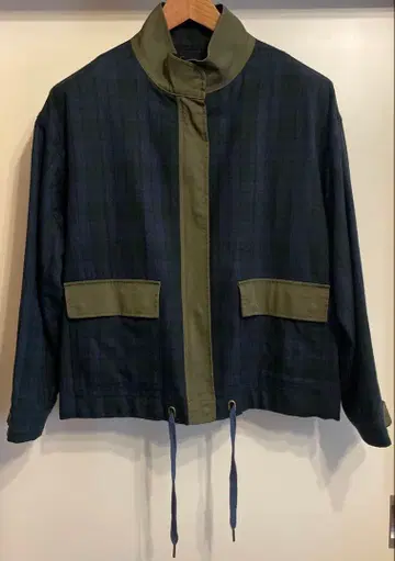 gigot 자켓 울 체크 블루종 여성용