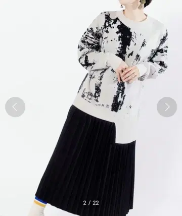 인기 osmosis 플리츠 절개 니트 원피스 라이트 그레이