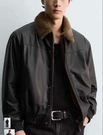 새상품 ZARA 리버서블 페이크 가죽 자켓 S 사이즈