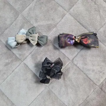 컴플렉스 비즈 헤어 클립 3개 세트 새상품급