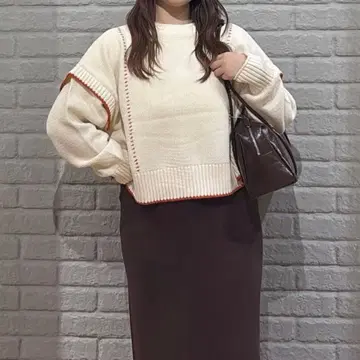 LOWRYS FARM 로리즈팜 2WAY 하이 배색 스티치 풀오버