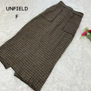 안필드 [ F ] 체크 무늬 타이트 스커트 포켓 부착 워셔블