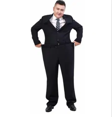 블랙 비즈니스 정장 상하의 세트 5XL