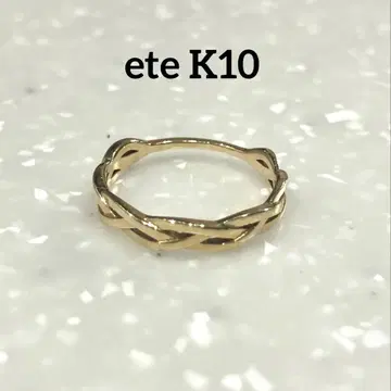 ete K10YG 레이어드 브레이드 반지