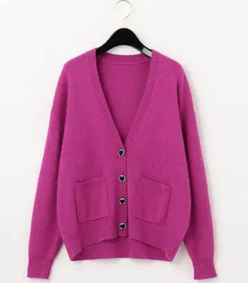 하트 비쥬 단추 가디건 그레이스 콘티넨탈