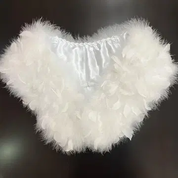 후리소데용 화이트 숄 깃털 장식