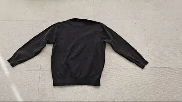 무인양품 워셔블 밀라노 리브 니트 크루넥 블랙 XL 사이즈