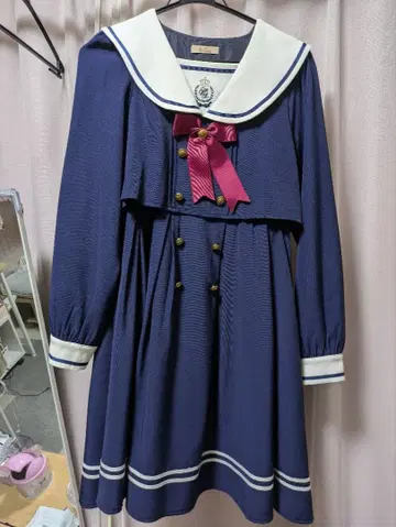 Amavel 세일러 카라 네이비 셋업풍 원피스