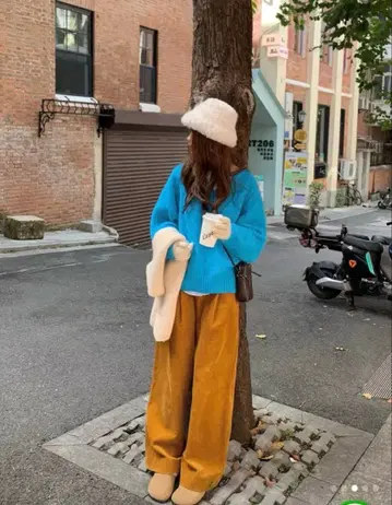 ZARA 터틀 니트 세트 판매 코듀로이 와이드 팬츠 니트 모자