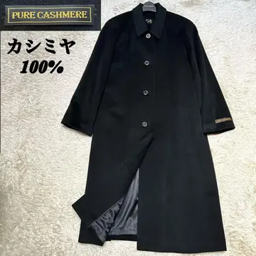 기장 112 캐시미어 100% 스텐카라 코트 블랙 롱 코트 L