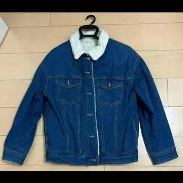 보아 카라 부착 블루 데님 자켓