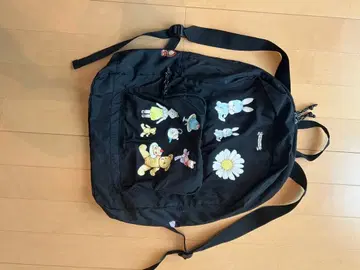 유키에몽 캐릭터 자수 블랙 백팩