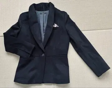 새상품급 스웨이드 테일러드 자켓 포켓 치프 포함 블랙