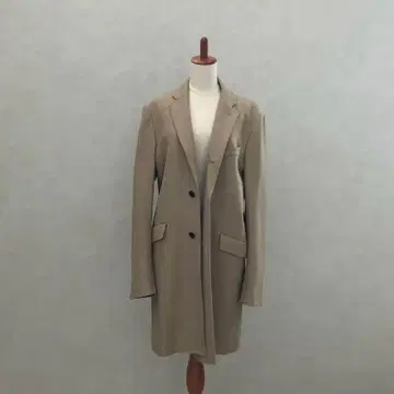 베이지 헤링본 체스터 코트