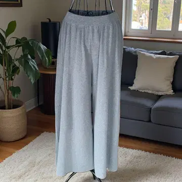 카구레 릴랙스 팬츠 슬릿 와이드 팬츠 그레이