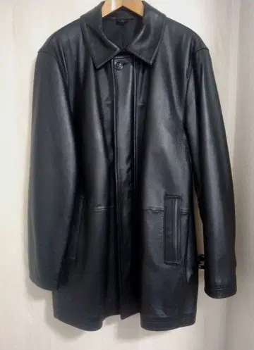 [ 후쿠젠 상사 ] 빈티지 램 가죽 코트 양가죽 블랙 ( L )