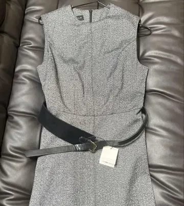 ZARA 슬리브리스 원피스 벨트 포함 그레이