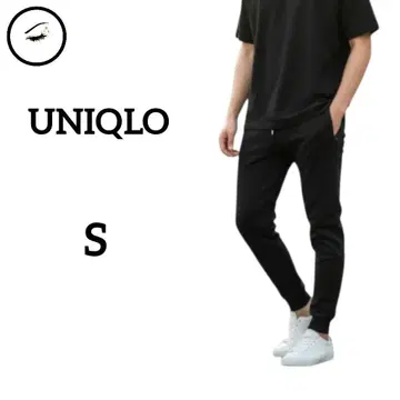 유니클로 스웨트 팬츠 S 블랙 작은 사이즈 지퍼 포켓 겨울