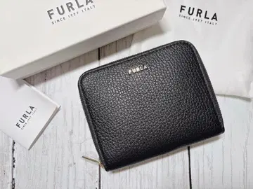FURLA 접이식 지갑 지퍼 컴팩트 블랙