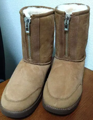 LGG 브라운 스웨이드 어그 부츠 지퍼 포함