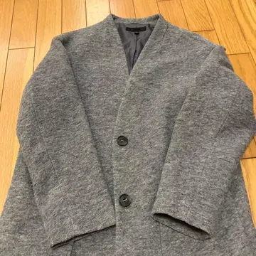 그레이 더블 버튼 코트 M 사이즈