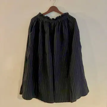 [ nest Robe 네스트로브 ] 린넨 개더 롱 스커트 스트라이프