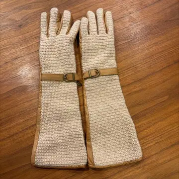 iliann loeb 천연 가죽 니트 롱 그로브