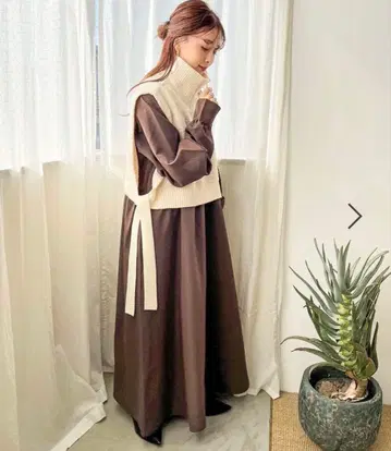 A라인 원피스 & 니트 베스트