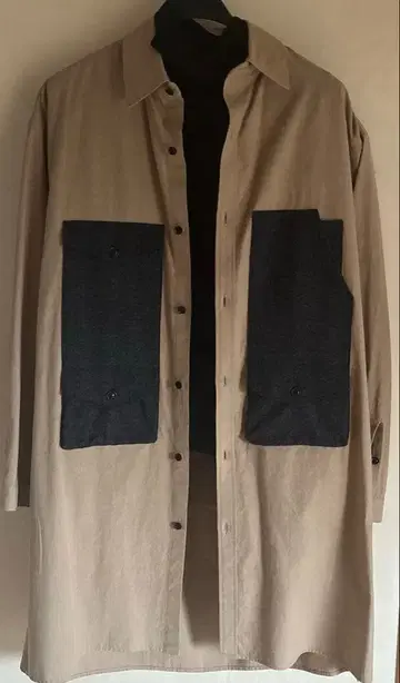 y's 다른 소재 포켓 롱 셔츠