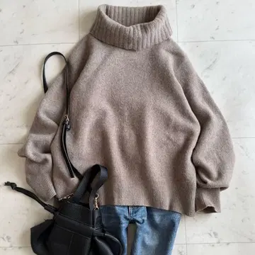 새상품급 스픽앤스팬 터틀넥 울 캐시미어 니트 베이지
