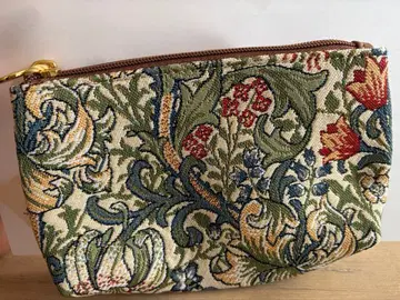 꽃무늬 자수 파우치 윌리엄 모리스풍 미사용 새상품