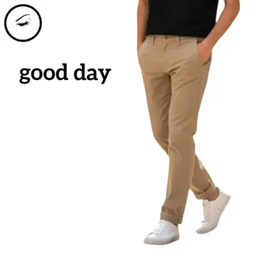 굿데이 치노 팬츠 포카팬 브라운 베이지 속기모 골프 겨울