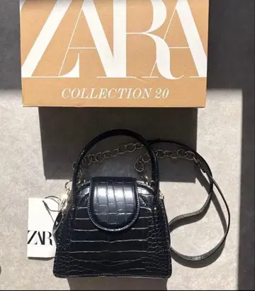 ZARA 크로커다일풍 블랙 숄더백