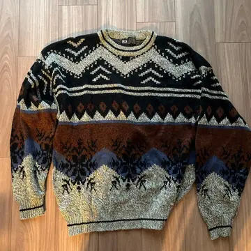 패턴 스웨터 니트 XL 빈티지
