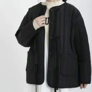 사만사 모스모스 퀼팅 자켓 블랙 사이즈 F