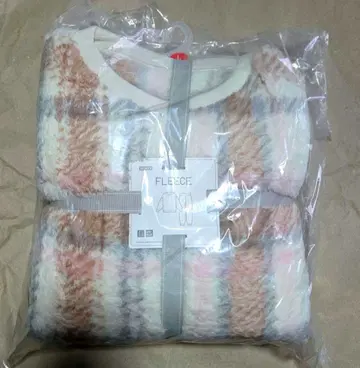 유니클로 룸웨어 퍼 플리스 브라운 그레이 L