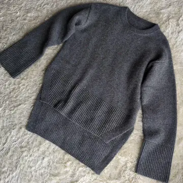 RISM 그레이 캐시미어 100% 긴팔 스웨터